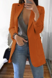 Casual Solid Patchwork Pocket Turndown Collar Outerwear