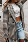 Casual Street Plaid Patchwork Buttons Turn-back Collar Outerwear