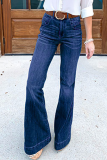 Casual Solid Basic Boot Cut High Waist Wide Leg Bottoms