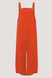 Casual Solid Buttons Capris Loose Jumpsuits