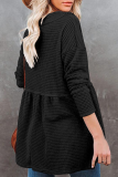 Casual Solid Patchwork Fold V Neck Tops