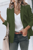 Fashion Solid Patchwork Turndown Collar Outerwear
