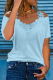 Fashion Casual Solid Patchwork V Neck T-Shirts