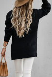 Fashion Street Solid Slit O Neck Tops