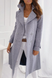Casual Elegant Solid Patchwork Buckle Turndown Collar Outerwear