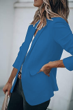 Fashion Solid Patchwork Turndown Collar Outerwear