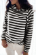 Casual Striped Patchwork Hooded Collar Tops