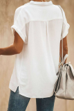 Casual Solid Patchwork Turndown Collar Tops
