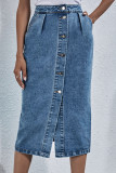 Fashion British Style Solid Patchwork Mid Waist Type A Bottoms