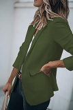 Fashion Solid Patchwork Turndown Collar Outerwear