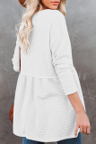 Casual Solid Patchwork Fold V Neck Tops