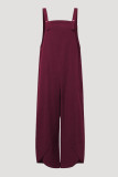 Casual Solid Buttons Capris Loose Jumpsuits