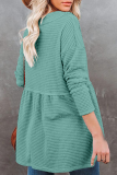 Casual Solid Patchwork Fold V Neck Tops