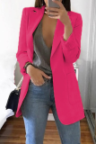 Casual Solid Patchwork Pocket Turndown Collar Outerwear