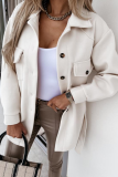 Casual Street Solid Buckle With Belt Turndown Collar Outerwear