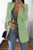 Casual Solid Patchwork Pocket Turndown Collar Outerwear