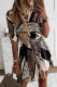 Casual Elegant Print Leopard Frenulum Buckle Dresses