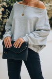 Casual Elegant Solid Patchwork Fold Off the Shoulder Tops