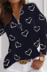 Casual Street Print Patchwork Zipper V Neck Tops