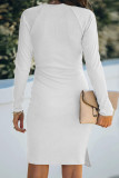 Fashion Casual Solid Patchwork V Neck Princess Dresses