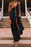 Fashion Casual Geometric Patchwork Sling Dress Dresses
