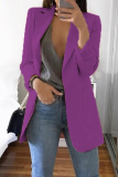 Casual Solid Patchwork Pocket Turndown Collar Outerwear