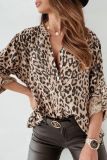 Fashion Elegant Animal Print Buckle Tops