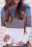 Work Daily Solid Patchwork O Neck Mid Waist Tops