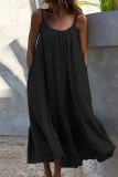 Fashion Casual Solid Patchwork Spaghetti Strap Princess Dresses