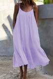 Fashion Casual Solid Patchwork Spaghetti Strap Princess Dresses