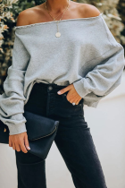 Casual Elegant Solid Patchwork Fold Off the Shoulder Tops
