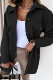 Casual Street Solid Buckle With Belt Turndown Collar Outerwear