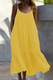 Fashion Casual Solid Patchwork Spaghetti Strap Princess Dresses