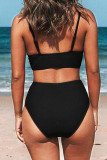 Fashion Simplicity Solid Patchwork Swimwears