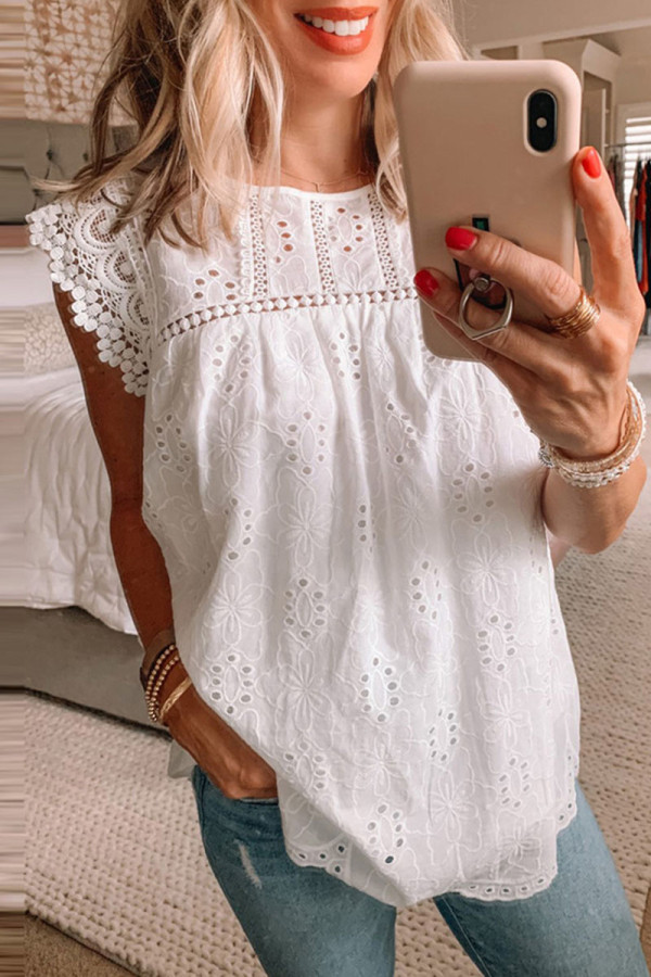 Fashion Casual Solid Patchwork O Neck Tops