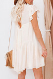 Fashion Casual Solid Patchwork O Neck Dresses