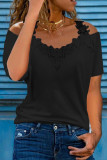 Fashion Casual Solid Patchwork V Neck T-Shirts