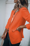 Fashion Solid Patchwork Turndown Collar Outerwear