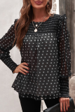 Casual Elegant Print Patchwork Stringy Selvedge O Neck Tops