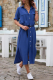 Casual Solid Patchwork Turndown Collar Shirt Dress Dresses