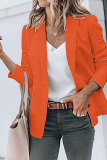Fashion Solid Patchwork Turndown Collar Outerwear