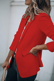 Fashion Solid Patchwork Turndown Collar Outerwear