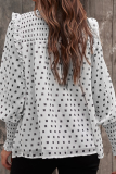 Casual Elegant Print Patchwork Stringy Selvedge O Neck Tops