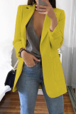 Casual Solid Patchwork Pocket Turndown Collar Outerwear