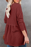 Casual Solid Patchwork Fold V Neck Tops