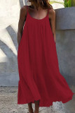 Fashion Casual Solid Patchwork Spaghetti Strap Princess Dresses