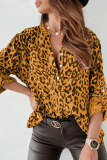 Fashion Elegant Animal Print Buckle Tops