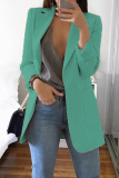 Casual Solid Patchwork Pocket Turndown Collar Outerwear