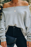 Casual Elegant Solid Patchwork Fold Off the Shoulder Tops