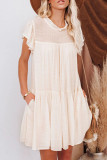 Fashion Casual Solid Patchwork O Neck Dresses